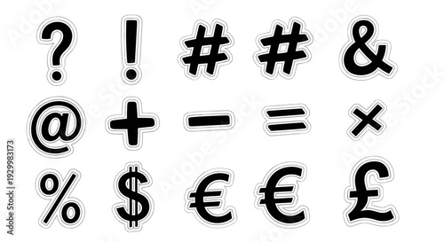 Collection of various symbols and punctuation marks
