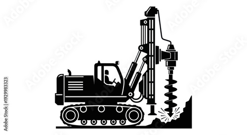 Heavy Duty Drilling Rig Machine in Action.