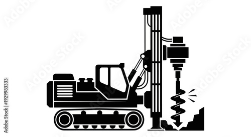 Heavy Duty Drilling Rig Machine Icon.