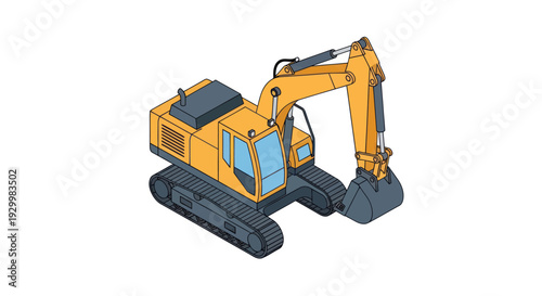 Heavy-duty yellow excavator with tracks for construction work.