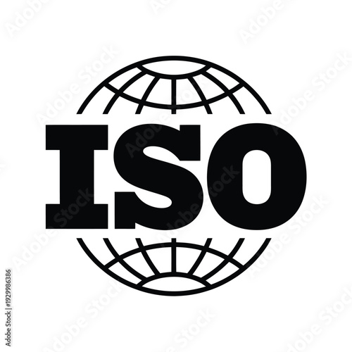 The iso logo featuring a globe and bold lettering is displayed