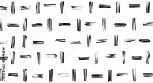 Abstract pattern of hand drawn vertical and horizontal lines.