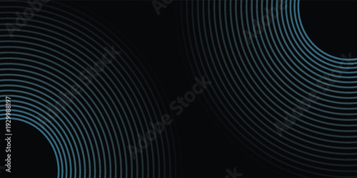 Blue abstract background with glowing circles. Swirl circular lines pattern. Geometric spiral. Twirl element. Modern graphic desi