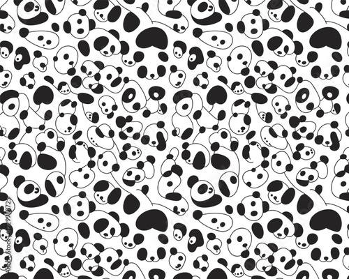 ector illustration of black and white panda face puzzle with hidden monkey character symbolizing visual challenge, brain teaser, and pattern recognition activity