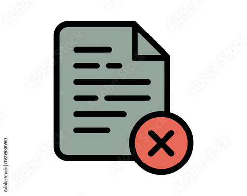 A graphic illustration of a document with a red error symbol