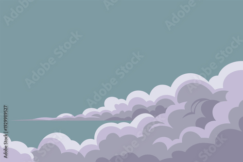 Serene cloudy sky with soft purple clouds
