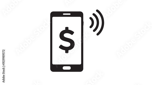 Mobile payment dollar sign icon vector