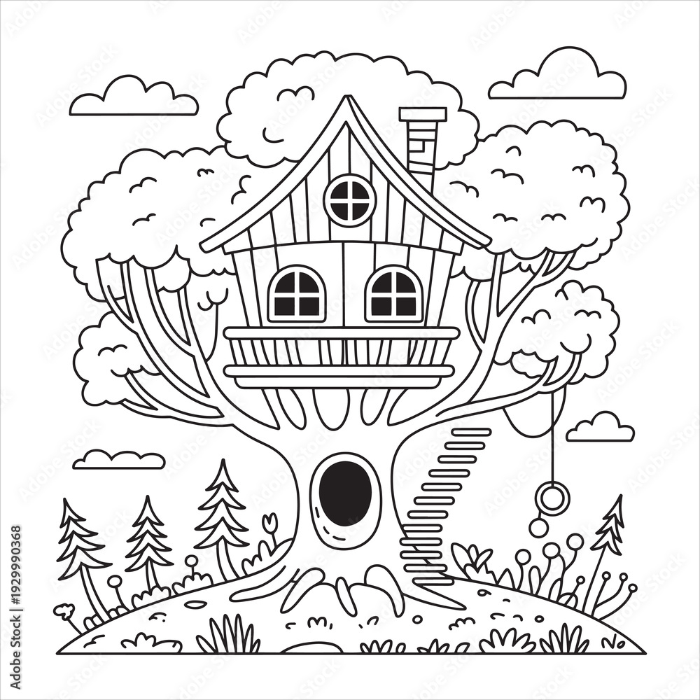 Fototapeta premium house in the forest tree