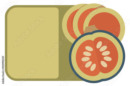 Fresh papaya slices on wooden cutting board
