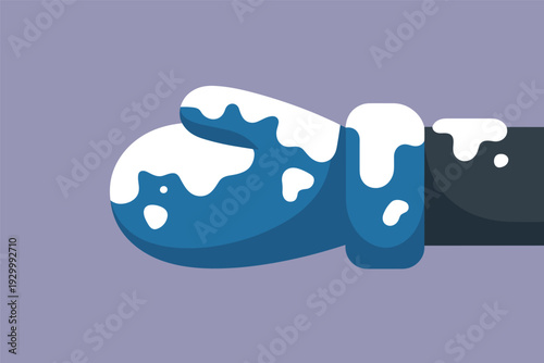 Closeup of blue fist with soap suds on knuckles