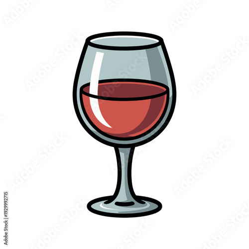 Glass of red wine shows a partially filled goblet ready for tasting or serving at a.