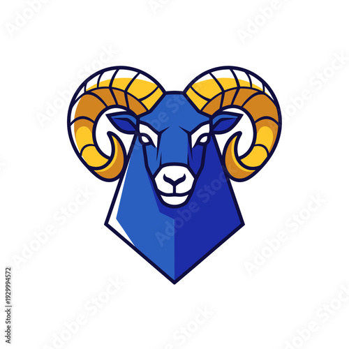 Celebrating National Ram Day with a Vibrant Geometric Illustration of a Ram's Head Front View