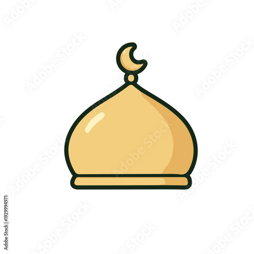 Mosque Dome With Crescent Moon Icon