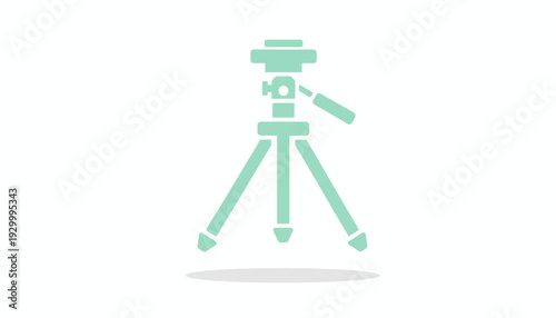 Minimalist vector icon depicting a camera tripod, symbolizing stable support for photography and videography equipment, ideal for creative content production and visual media projects