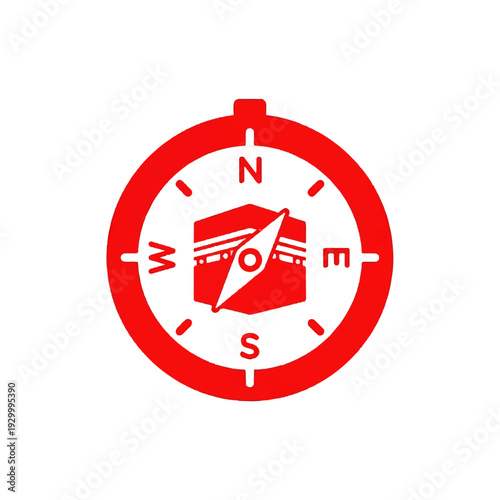 Free Download Red Compass with Directional Needle Icon. - GFXLoad