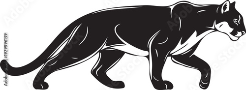 Black panther silhouette vector illustration for wildlife concepts
