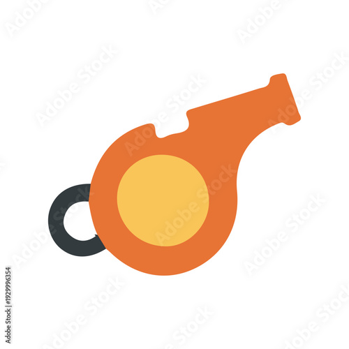 Orange Whistle Icon Isolated