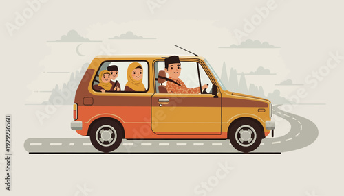 Family Traveling in a Car Together.