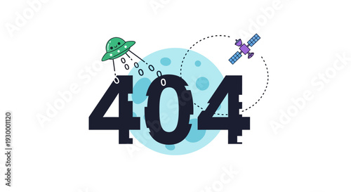 Camping illustration with 404 error message in a circular frame, featuring tents and trees at dusk