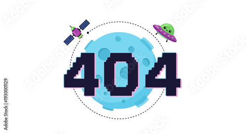 Camping illustration with 404 error message in a circular frame, featuring tents and trees at dusk