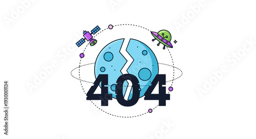 Camping illustration with 404 error message in a circular frame, featuring tents and trees at dusk