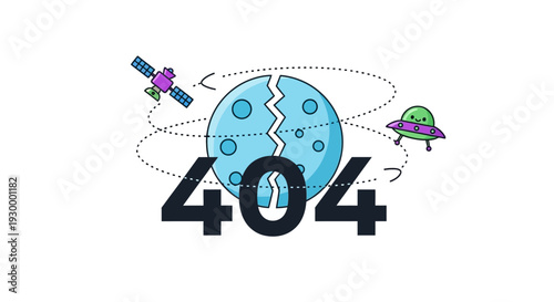 Camping illustration with 404 error message in a circular frame, featuring tents and trees at dusk
