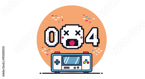 Camping illustration with 404 error message in a circular frame, featuring tents and trees at dusk