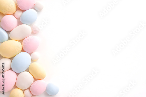 Pastel Candy Egg Border Background with Copy Space