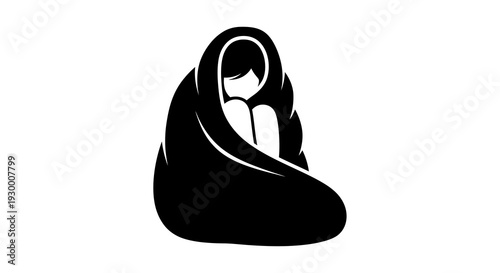 Woman wearing traditional Islamic hijab headscarf.