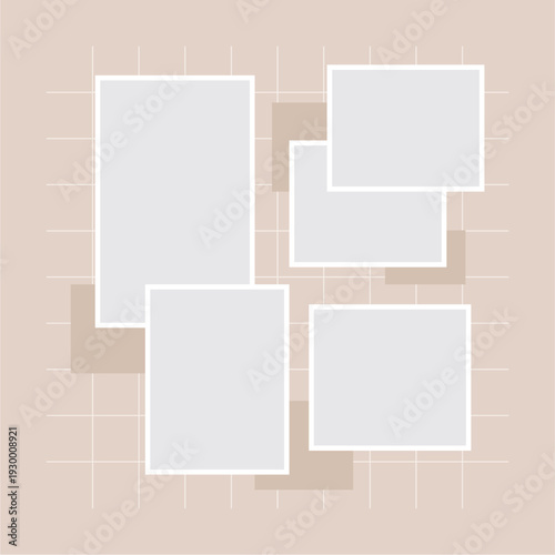 Picture photo Collage grid photo effect template design