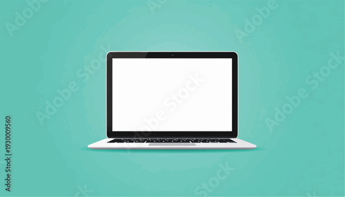 Modern Laptop Computer with Blank Screen.