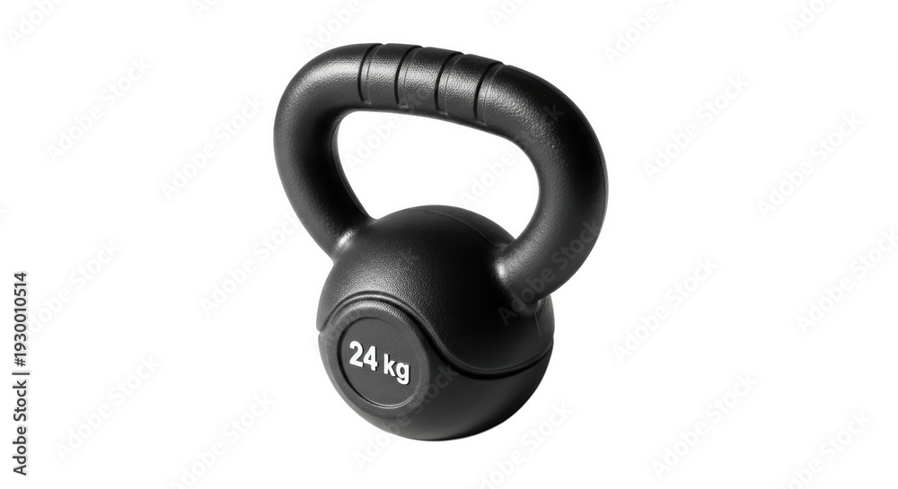Naklejka premium Heavy black kettlebell for intense workout and strength training