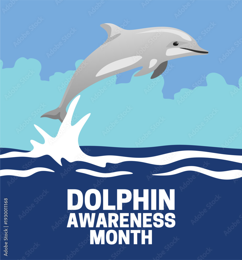 Obraz premium dolphin awareness month for the preservation of the dolphin ecosystem
