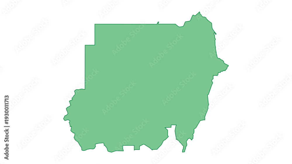 Fototapeta premium Sudan outline green