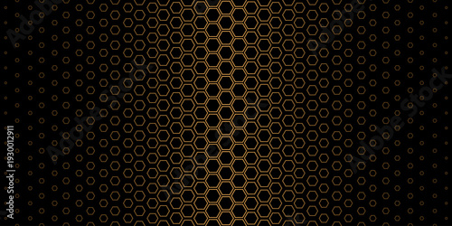 An abstract dark background featuring a dense repeating hexagonal pattern in shades of brown high-quality