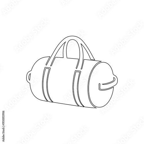 duffel bag outline icon travel luggage gym sports gear illustration