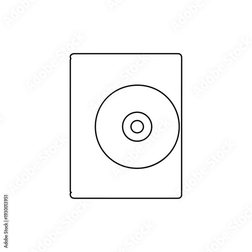 dvd disc outline icon cd case storage media illustration