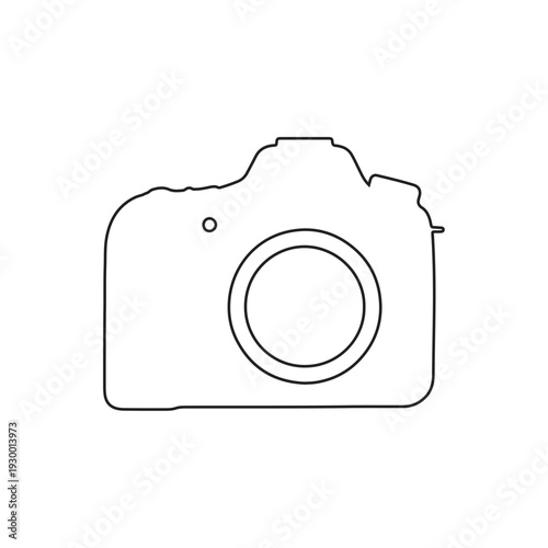 dslr camera icon outline black photographic equipment isolated