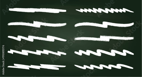 Set of hand drawn black marker scribbles and messy pen strokes, variety of artistic underlines, cross-outs, and wavy brush lines for creative design