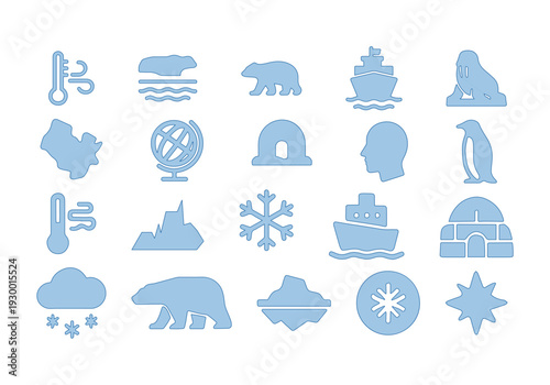 Artic And Antartic Icon Element