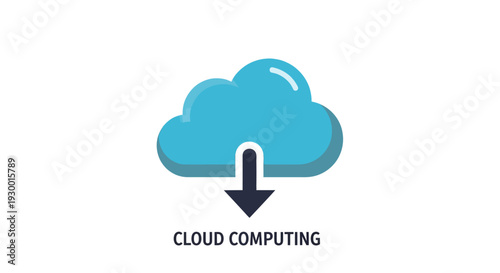 Cloud Computing Icon Representing Data Download and Storage Solutions