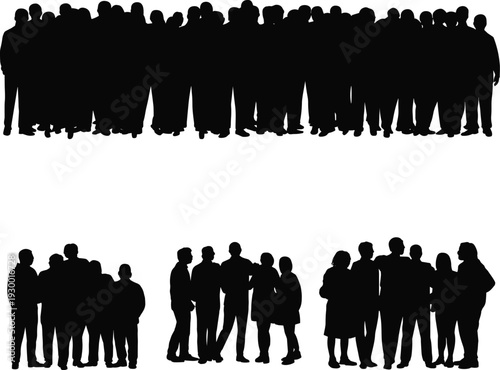 crowd, people, silhouettes, group, community, gathering, diverse, teamwork, social, audience, unity, population, togetherness, crowding, event, human, society, collection, illustration, concept
