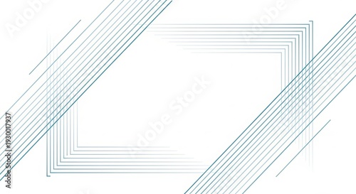 Abstract Geometric Background with Blue Lines and Square Frame