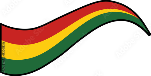 Waving Bolivian Flag Ribbon