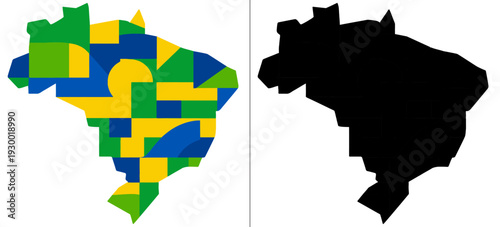 Geographical comparison of brazil with its political and physical maps highlighted