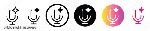 Modern magical AI voice icon for smart assistant apps, futuristic speech recognition, sound wave technology, and artificial intelligence communication