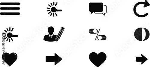 Set of 12 business and web icons vector