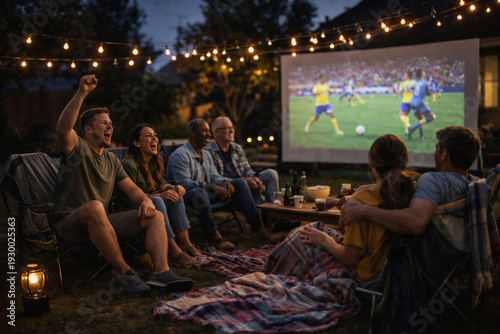 Outdoor sports night with friends