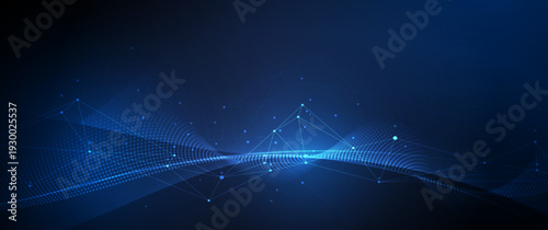 Big Data futuristic, hi tech technology & light line design. Vector datum digital background. Illustration innovation data system, cyber space, communication internet, information, connection concept