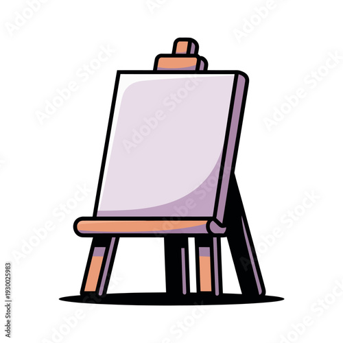 Wooden artist easel stands ready with a blank canvas for creative painting projects.